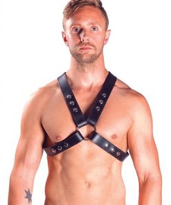 Mister B Leather Top Harness With Snap Studs
