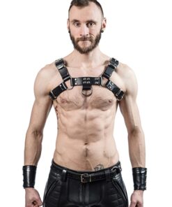 Mister B Leather Chest Harness Saddle Leather Black