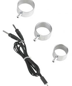 Electro Sex Aluminium Cock ringen, uni-polair, 3 st. #7871