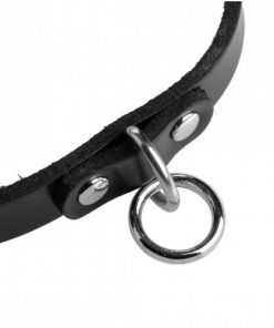 Unisex Leather Choker with O-Ring