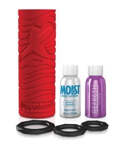 EZ Grip Stroker Masturbator Set - Rood