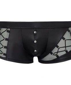 Wetlook Boxer Met Netstof En Rijgdetail - Afbeelding 5