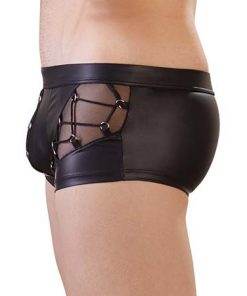 Wetlook Boxer Met Netstof En Rijgdetail - Afbeelding 4