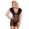 Obsessive - Chemise & Thong Fishnet Zwart