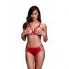 Baci - Strappy Open Cup Bra Set & Panty Rood
