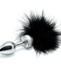 Rimba - Buttplug KLEIN met zwarte veer