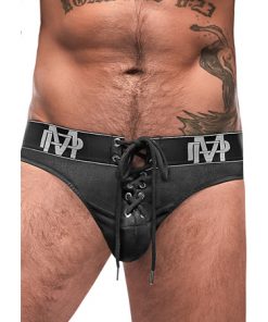 Lace Up Thong - Black