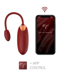 Viotec - Oliver Pro - Draagbare vibrator met Appbediening - Goud & Wijnrood - Afbeelding 3