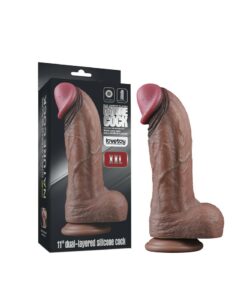 LoveToy - Dubbellaagse siliconen dildo XXL 28 cm - Afbeelding 13