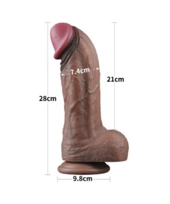 LoveToy - Dubbellaagse siliconen dildo XXL 28 cm - Afbeelding 12