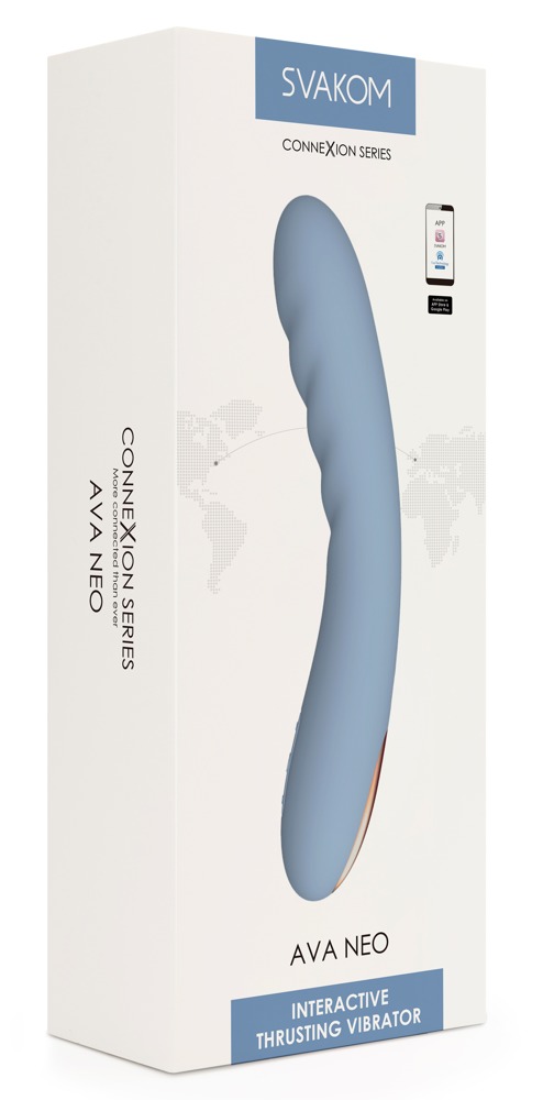 Svakom - Ava Neo Interactive Thrusting Vibrator Blue - Afbeelding 7