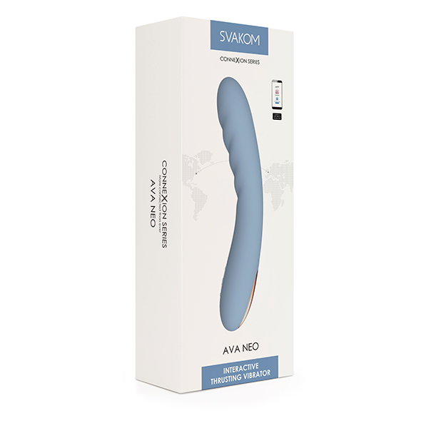 Svakom - Ava Neo Interactive Thrusting Vibrator Blue - Afbeelding 10