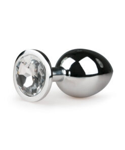Metalen Buttplug met Zilveren Diamant - M