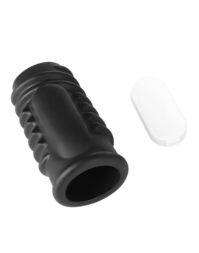 lovetoy spiral knights ring vibrerende penis sleeve (Ø 3,7 cm) zwart