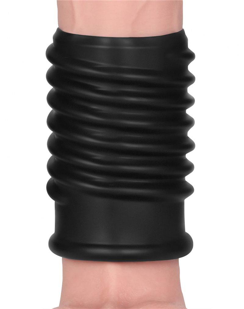 lovetoy spiral knights ring vibrerende penis sleeve (Ø 3,7 cm) zwart
