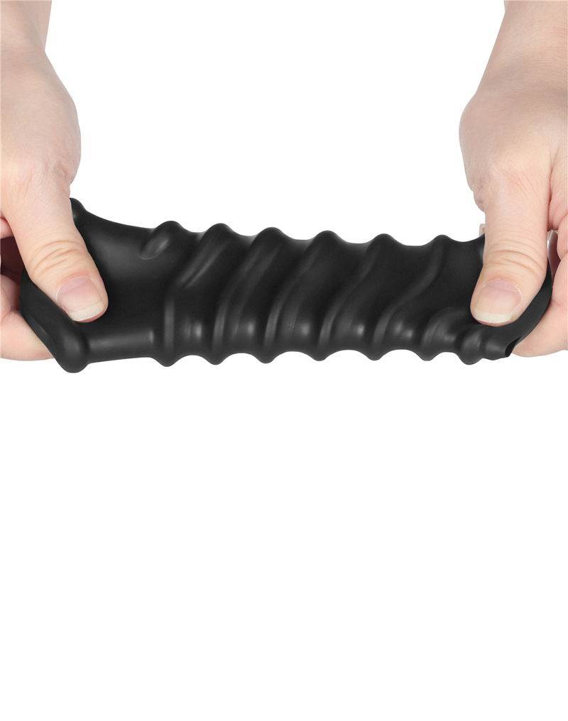 lovetoy spiral knights ring vibrerende penis sleeve (Ø 3,7 cm) zwart