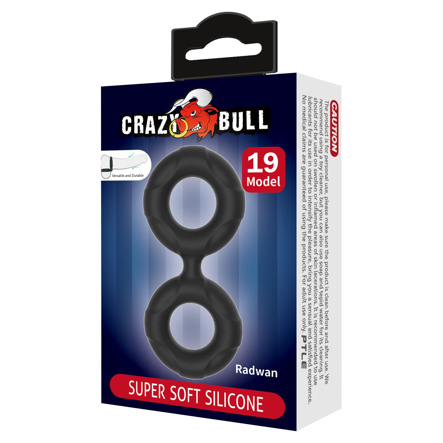 crazy bull radwan cock ring model 19 zwart